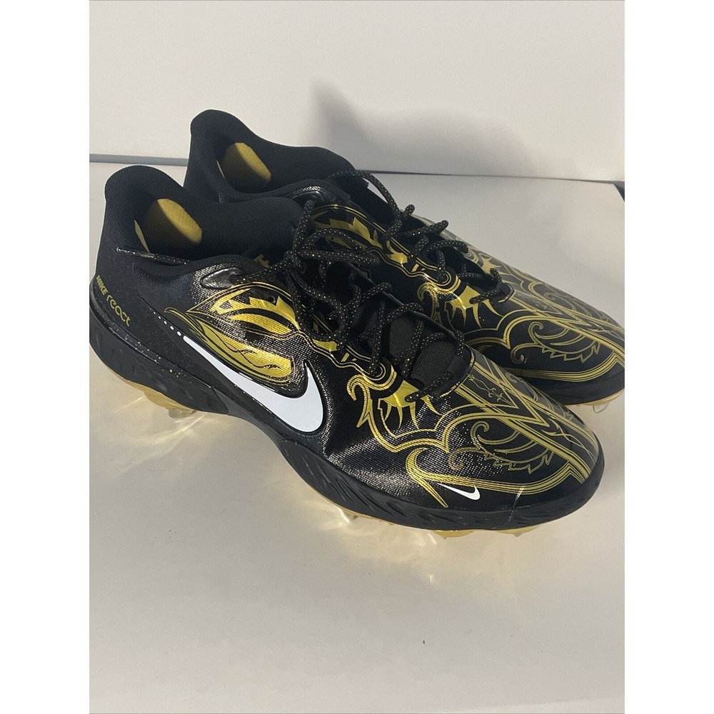 Nike Alpha Huarache Elite 3 Baseball Cleats Gold/Black CV3551-001 Men's Sz 15